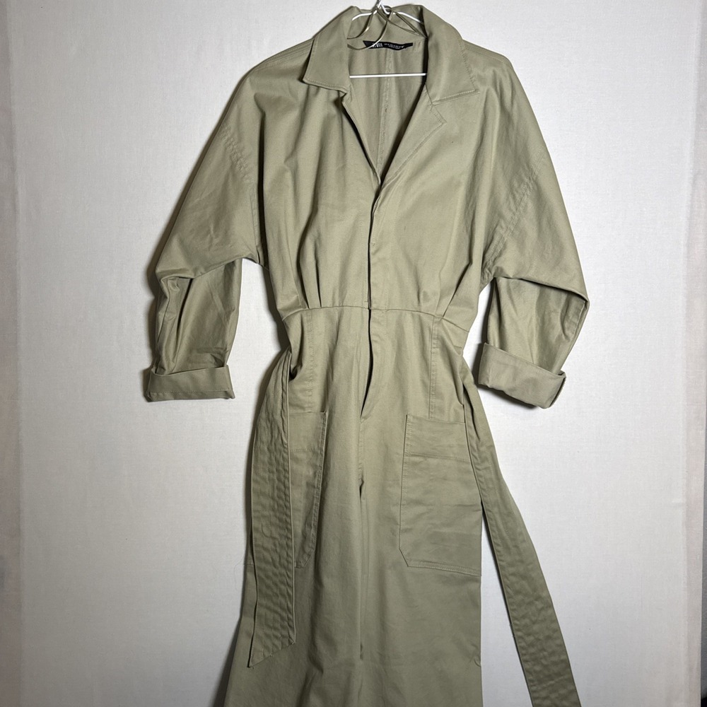 Zara Tan Sahara Jumpsuit Size M Old Money Minimalist Style
